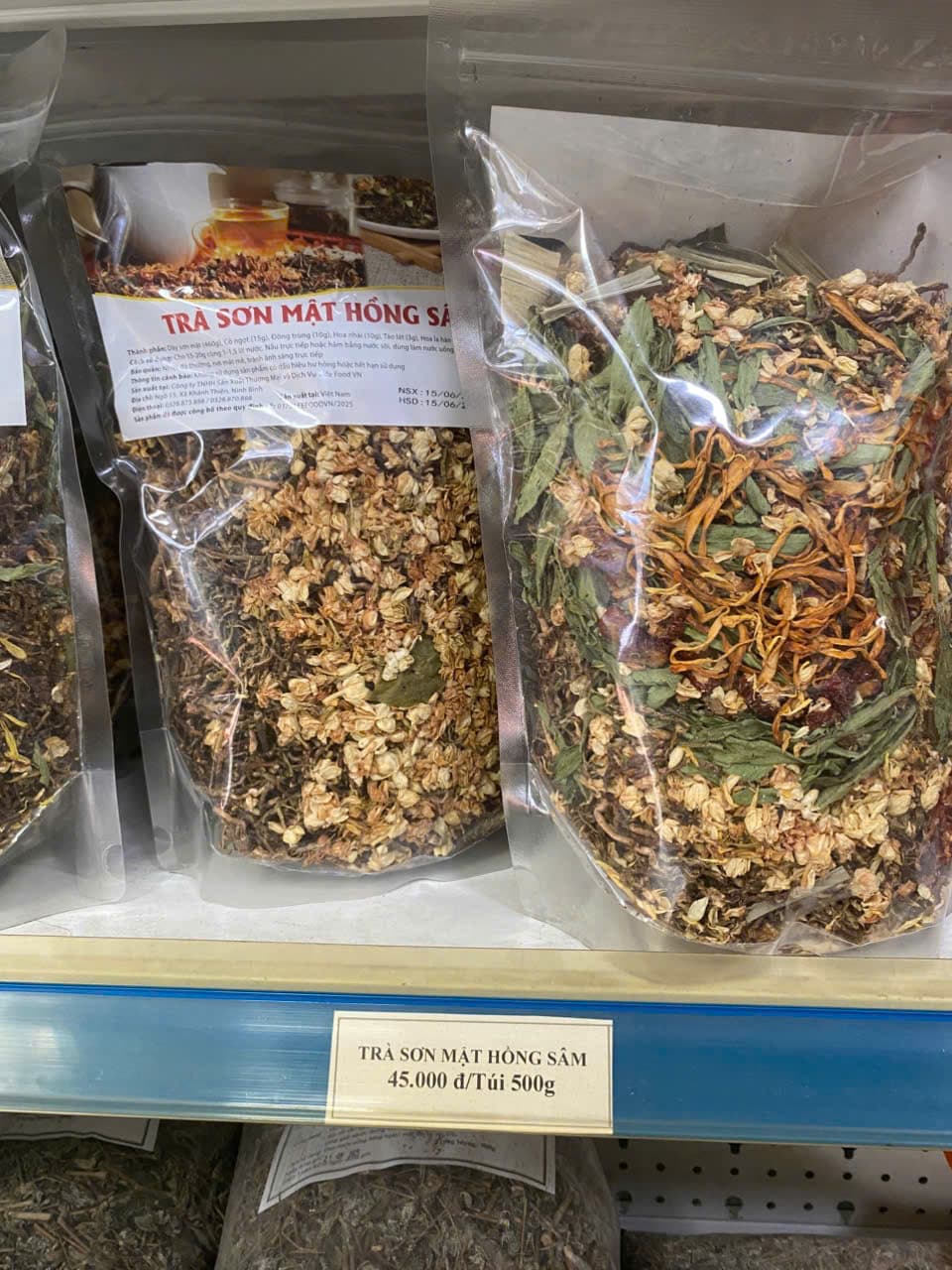 Trà sơn mật Hồng sâm